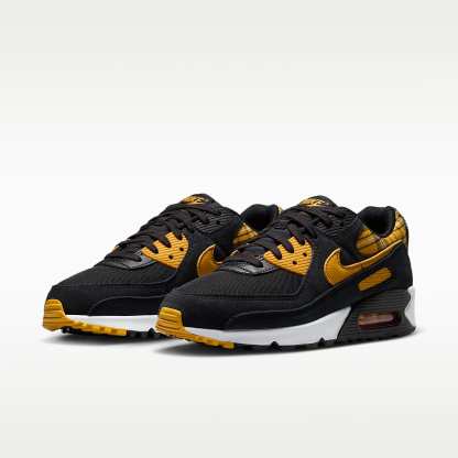 Nike Air Max 90 "Plaid" Schuh (Damen) – Schwarz/Weiß/Yellow Ochre