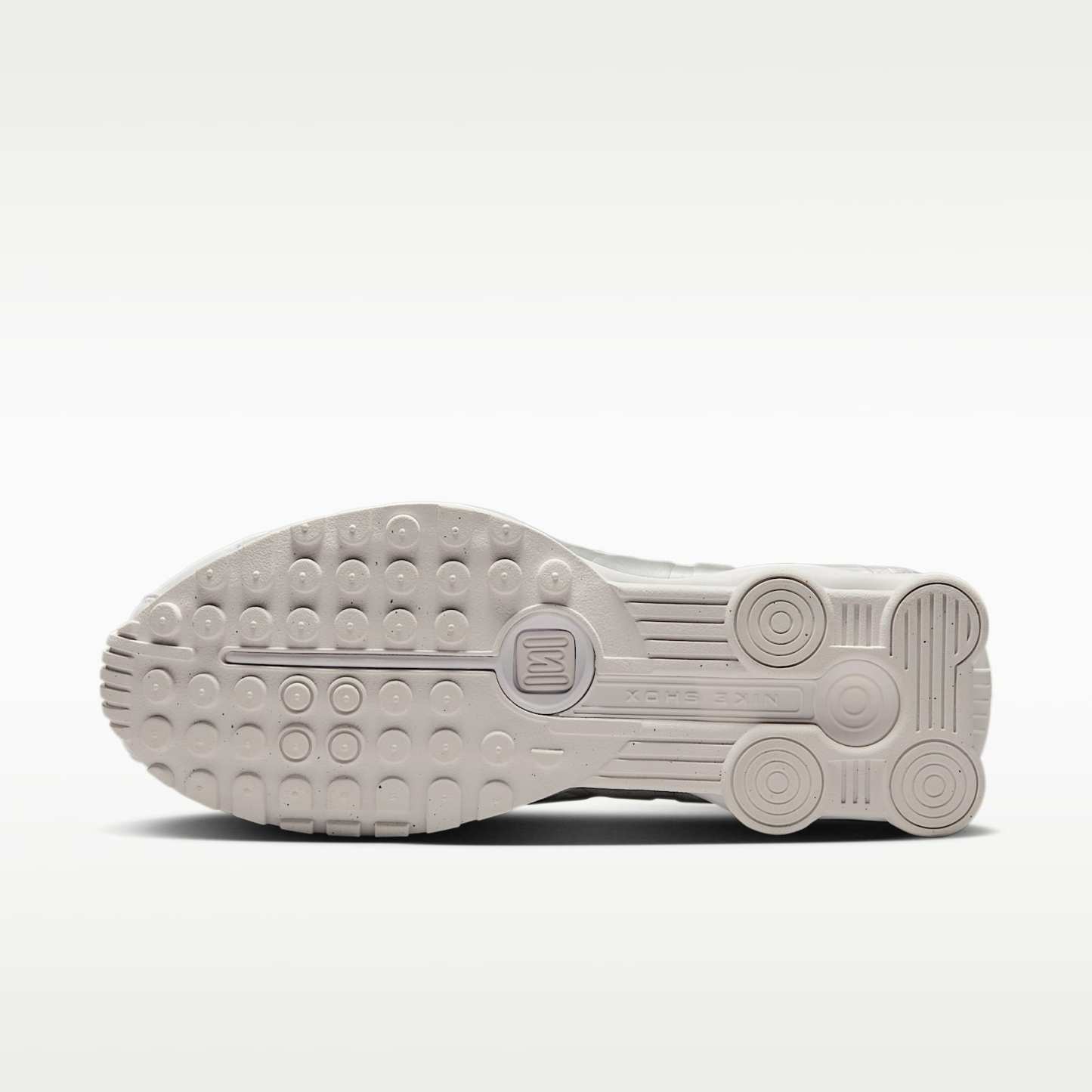 Nike Shox R4 Schuh (Herren) – Weiß/Weiß/Bright Crimson/Metallic Silver