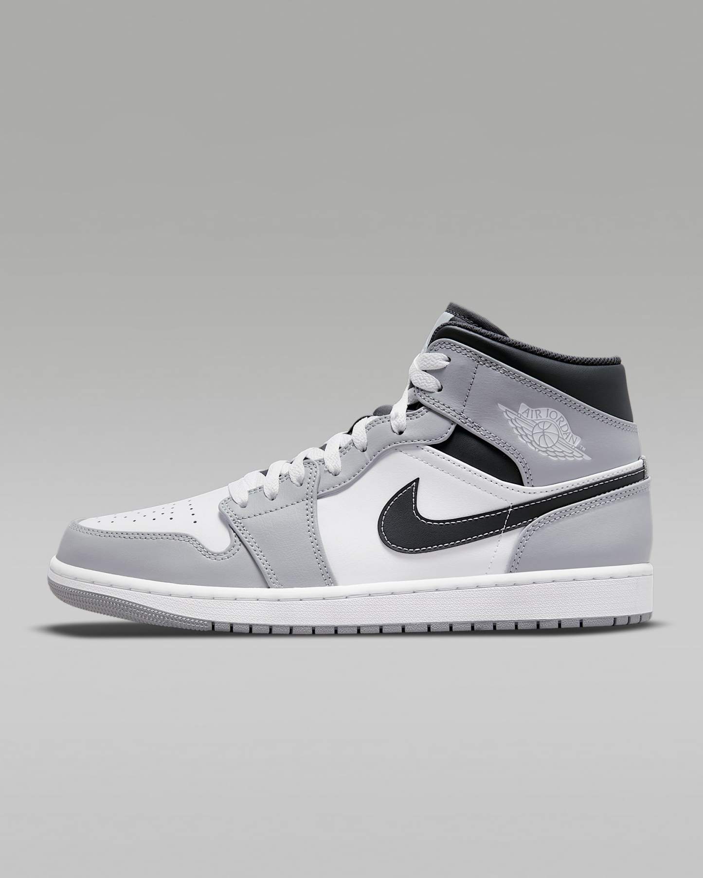 Air Jordan 1 Mid Schuh (Herren) – Light Smoke Grey/Anthracite/Weiß