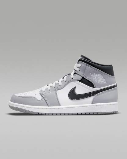 Air Jordan 1 Mid Schuh (Herren) – Light Smoke Grey/Anthracite/Weiß