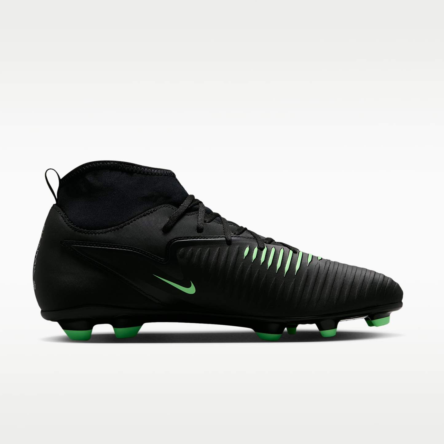 Nike Phantom 6 High Club Fußballschuh für verschiedene Böden – Schwarz/Schwarz/Illusion Green