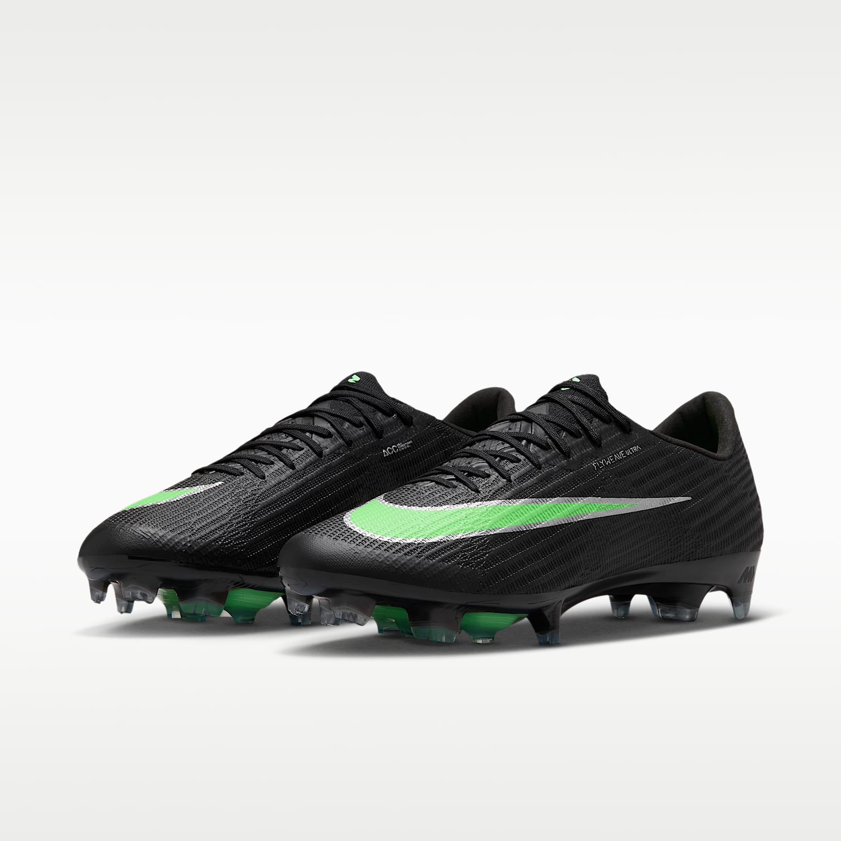 Nike Mercurial Superfly 11 Elite Low-Top-Fußballschuh für normalen Rasen – Schwarz/Schwarz/Illusion Green