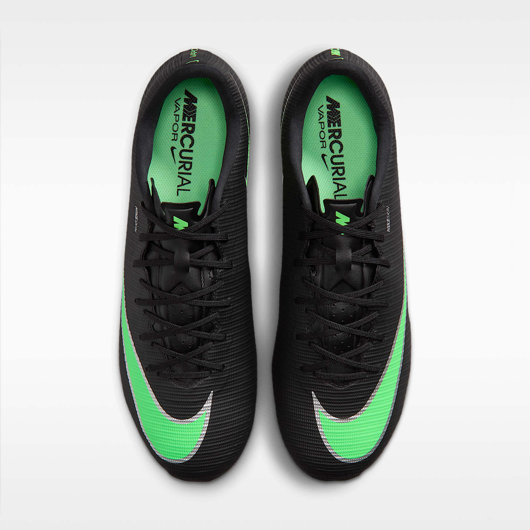 Nike Mercurial Vapor 17 Academy Low-Top-Fußballschuh für verschiedene Böden – Schwarz/Schwarz/Illusion Green