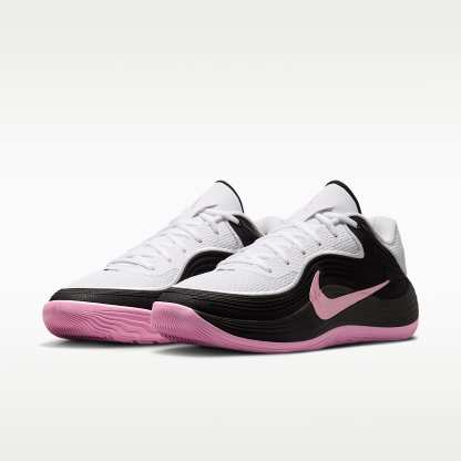 Nike Precision 8 Low Basketballschuh (Herren) – Weiß/Schwarz/Pink Rise/Pink Rise