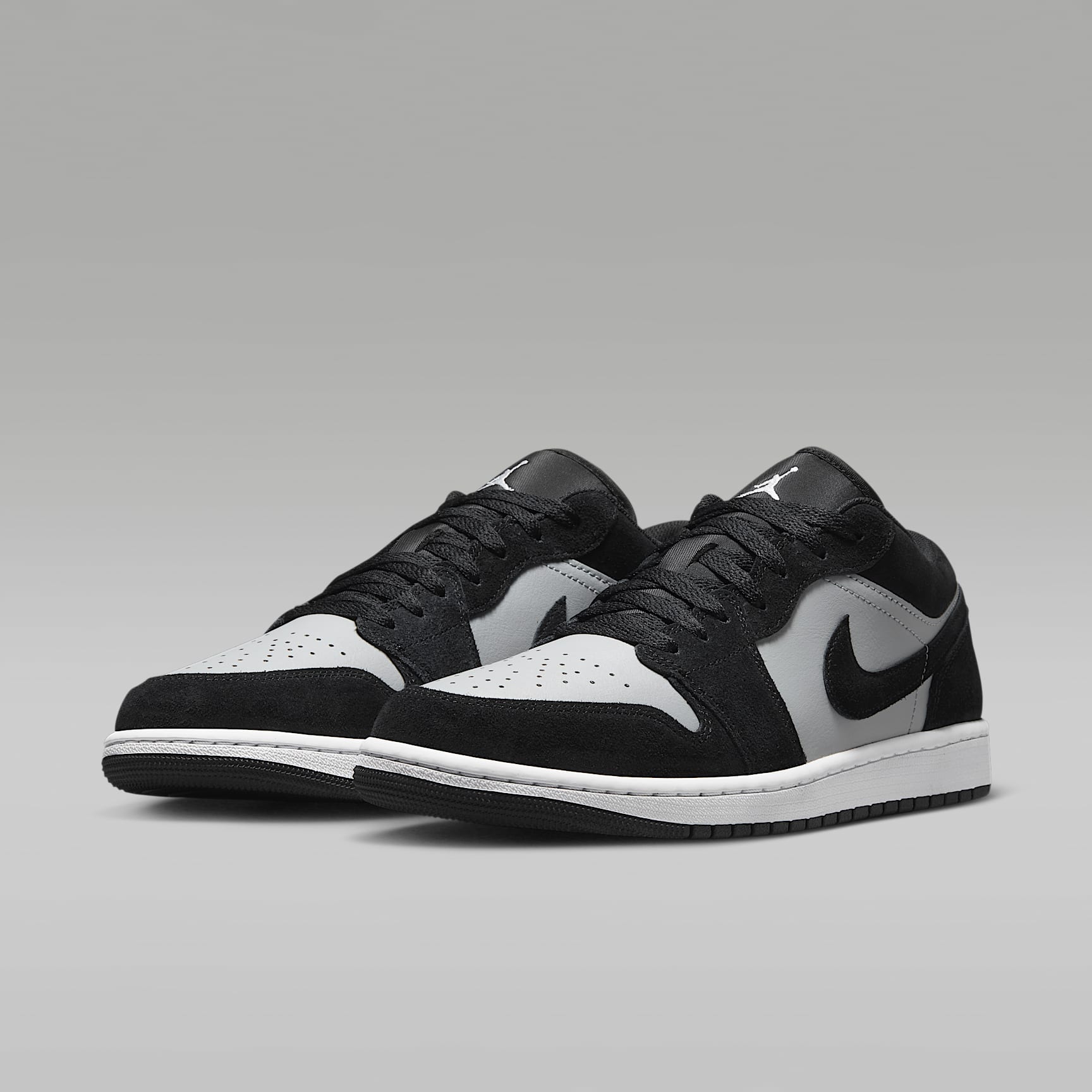 Air Jordan 1 Low Herrenschuh – Schwarz/Light Smoke Grey/Weiß