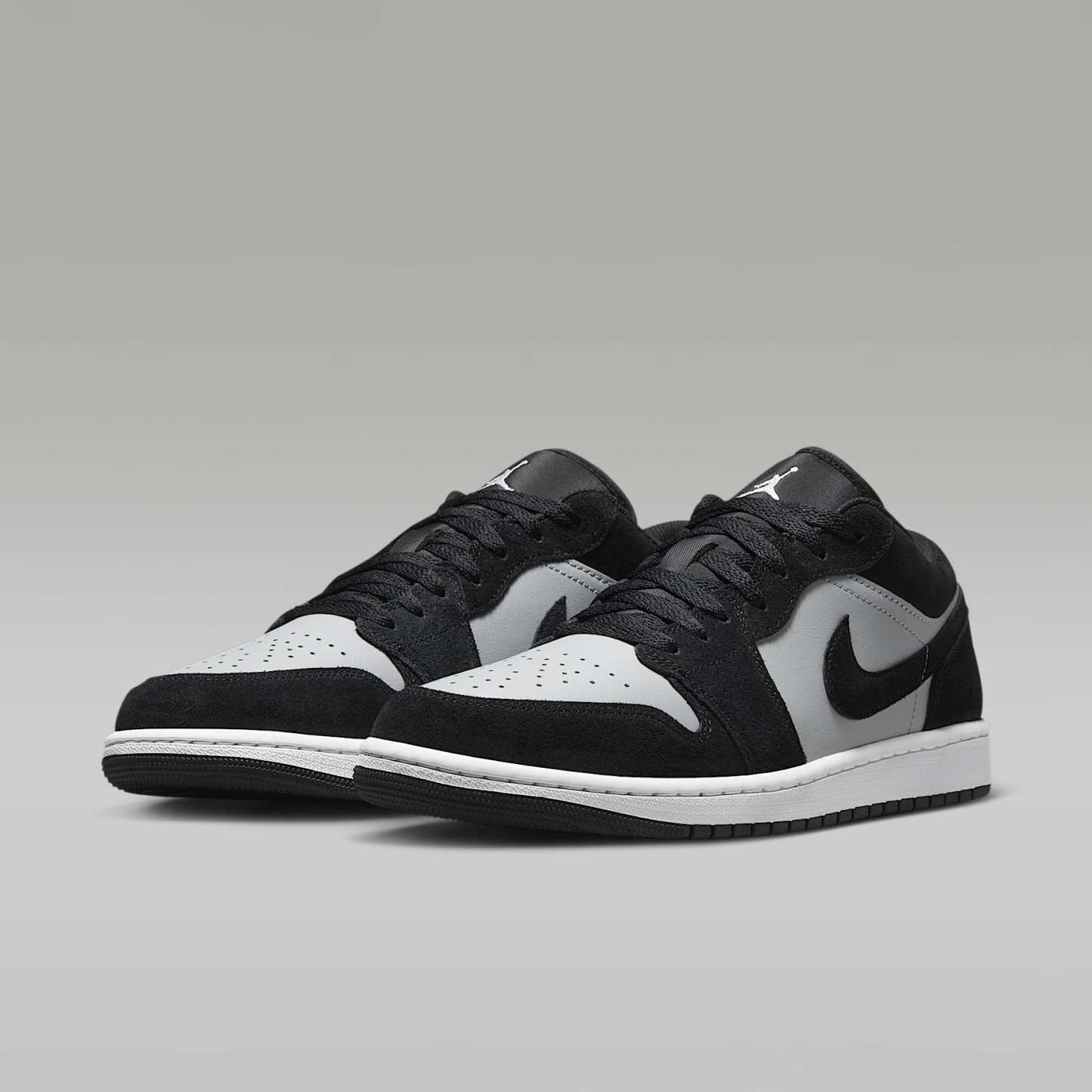 Air Jordan 1 Low Herrenschuh – Schwarz/Light Smoke Grey/Weiß