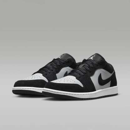 Air Jordan 1 Low Herrenschuh – Schwarz/Light Smoke Grey/Weiß