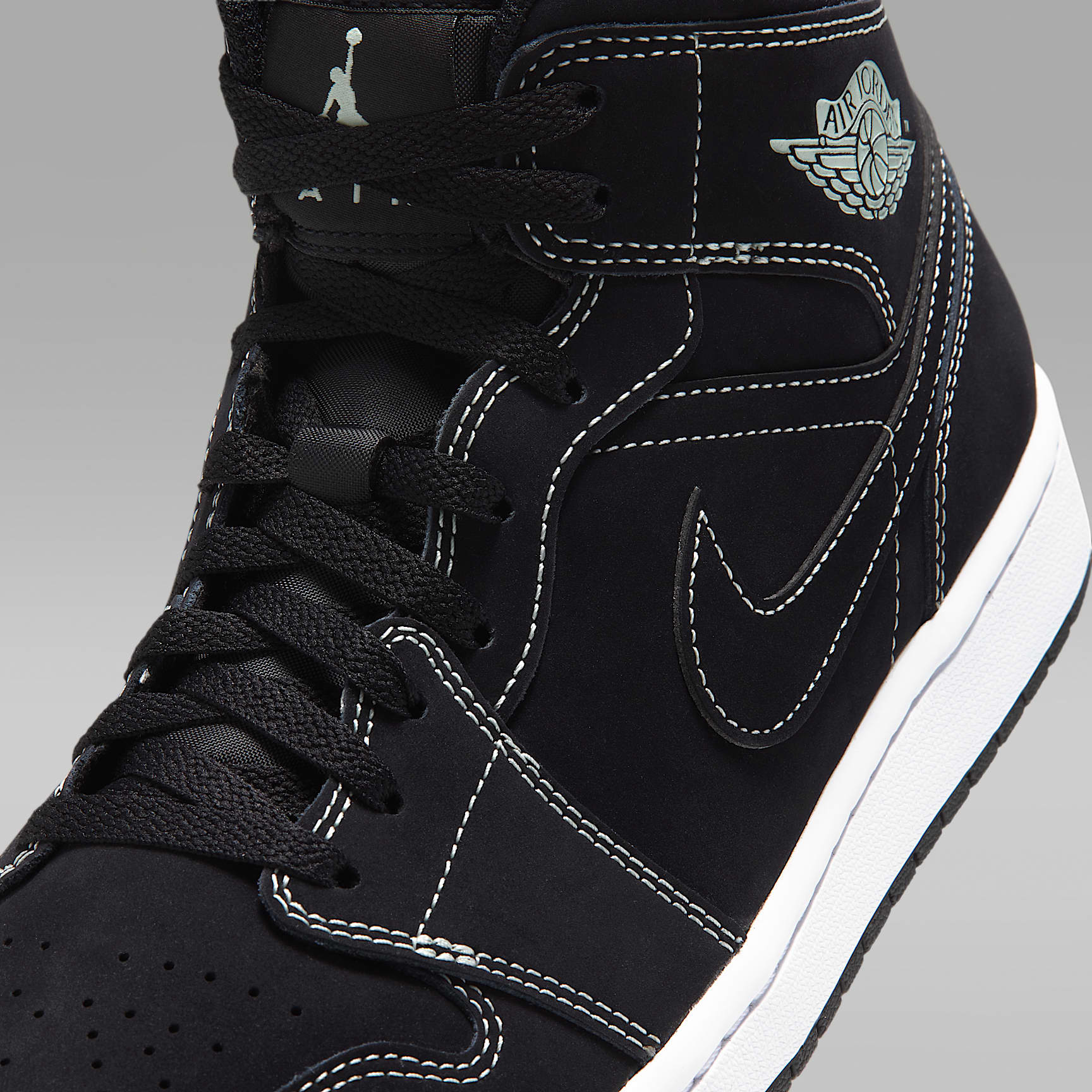 Air Jordan 1 Mid Herrenschuh – Schwarz/Schwarz/Pistachio Frost