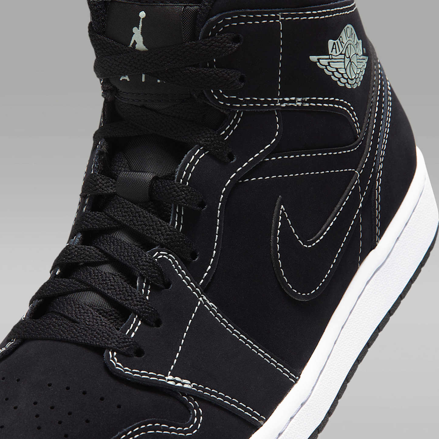 Air Jordan 1 Mid Herrenschuh – Schwarz/Schwarz/Pistachio Frost