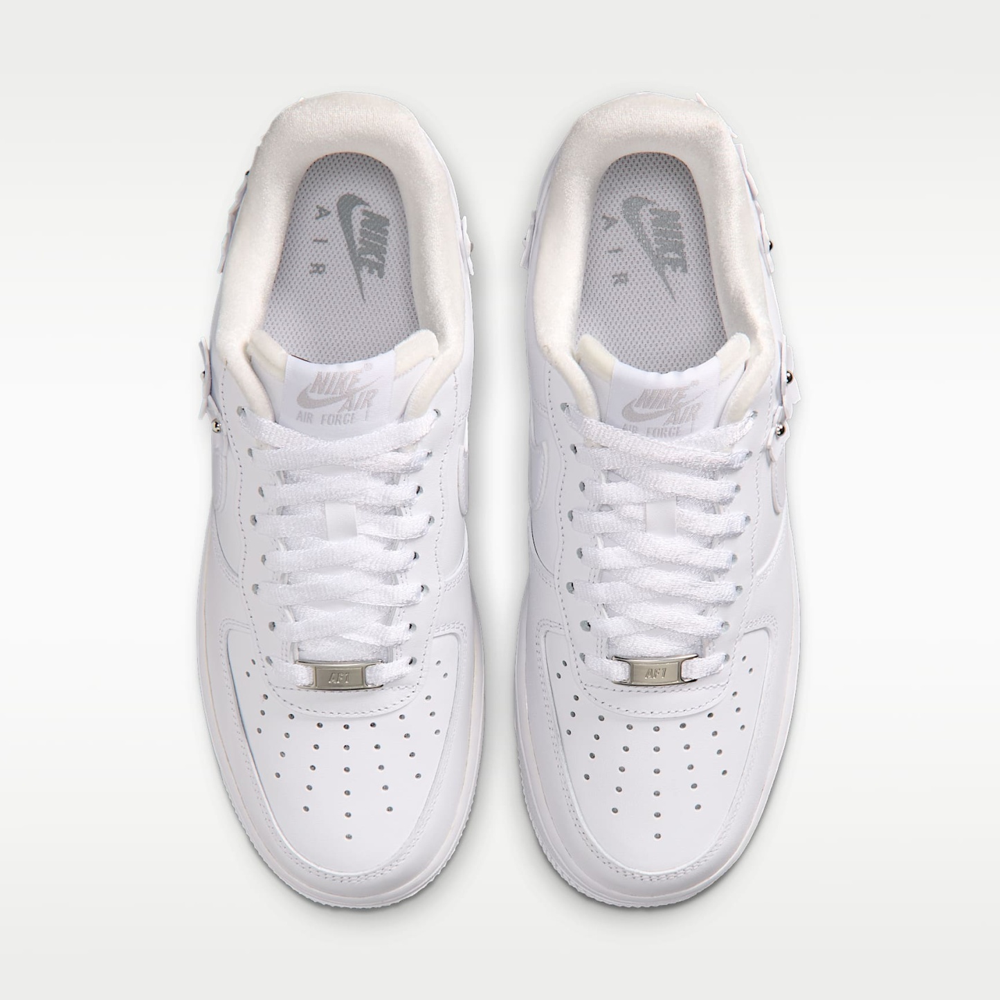 Nike Air Force 1 '07 "Florette" Schuh (Damen) – Weiß/Wolf Grey/Metallic Silver/Weiß