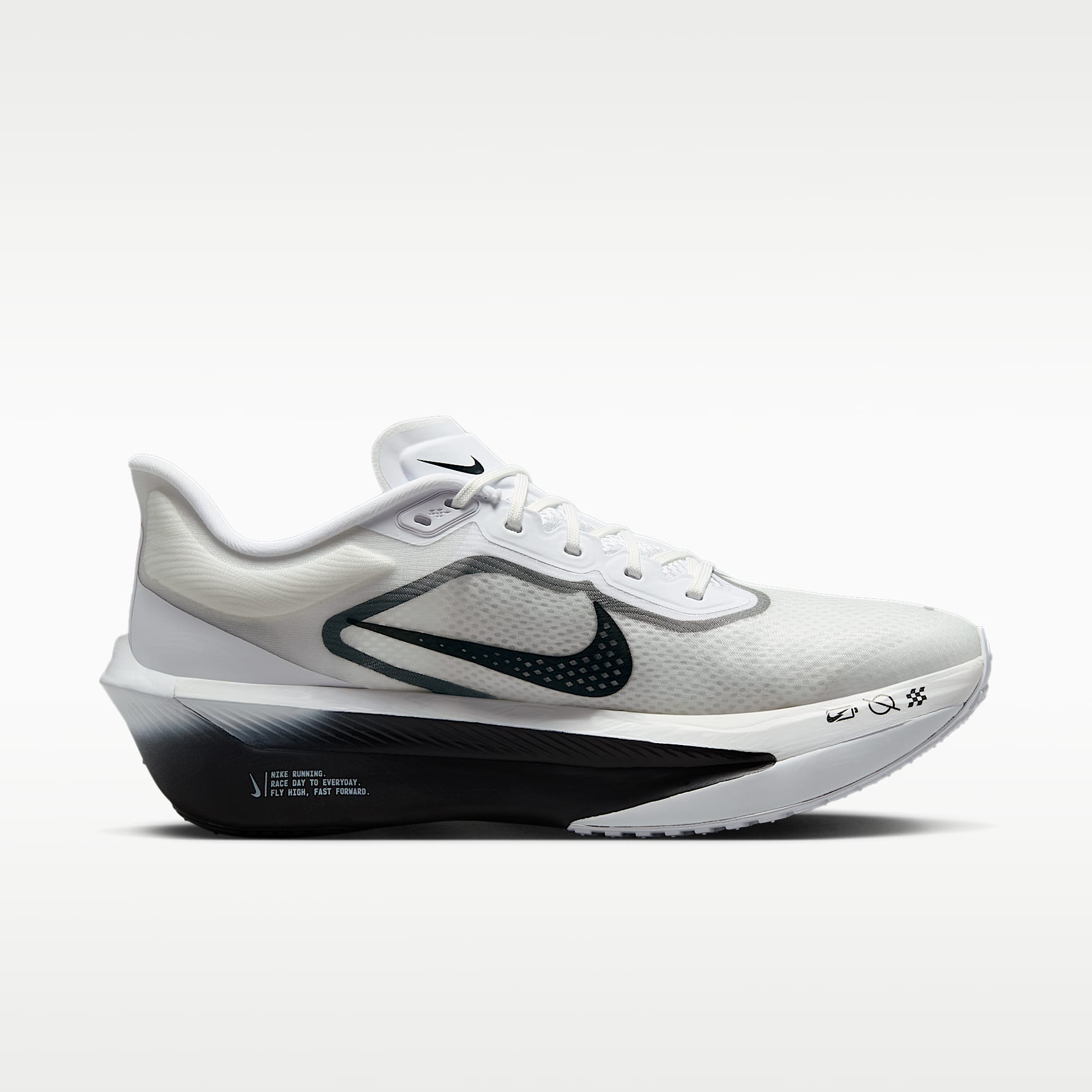 Nike Zoom Fly 6 Straßenlaufschuh für Wettkämpfe (Herren) – Weiß/Smoke Grey/Metallic Silver/Schwarz