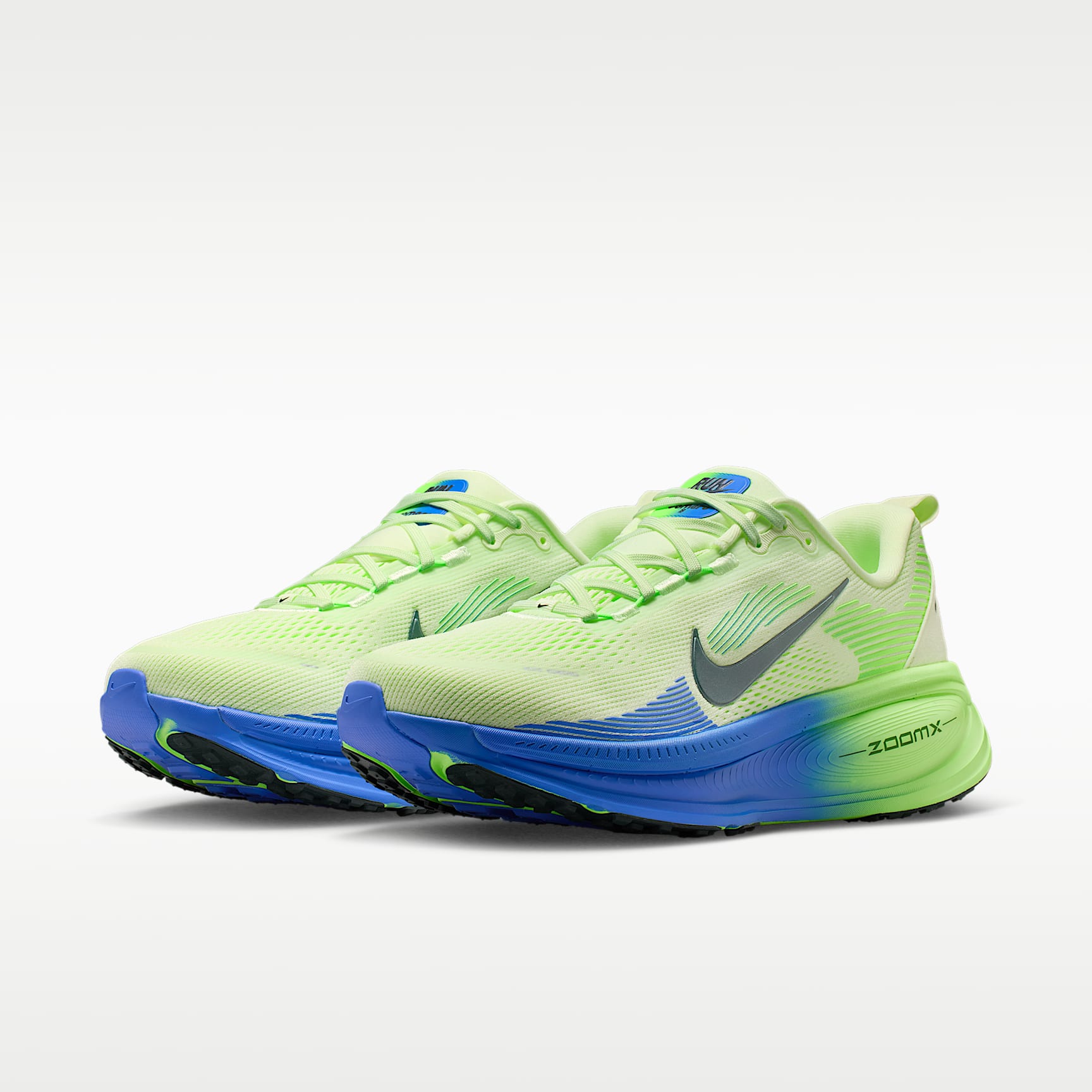 Nike Vomero 18 Straßenlaufschuh (Herren) – Weiß/Volt Tint/Sapphire/Black Spruce