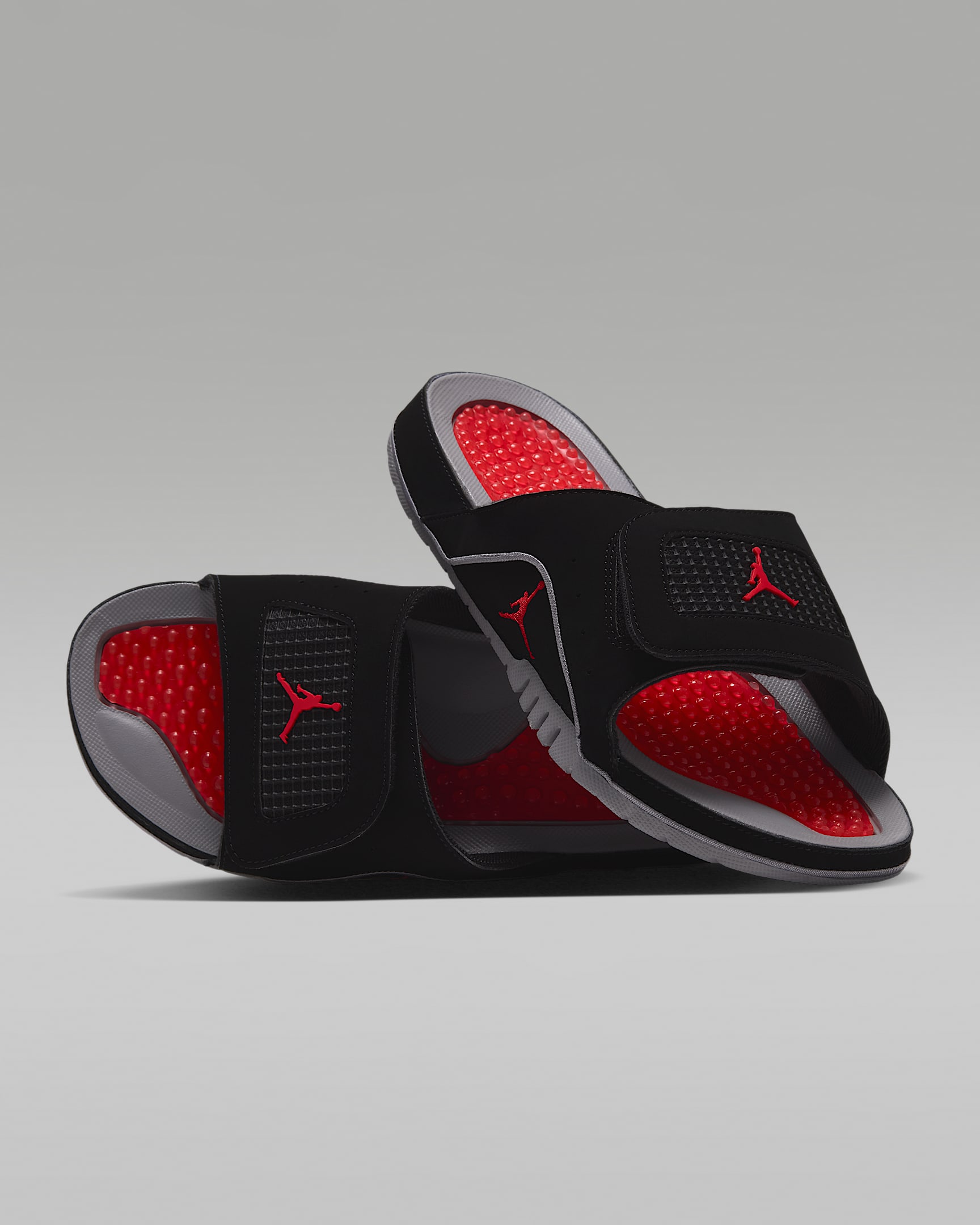 Jordan Hydro 4 Retro Herren-Badeslipper – Schwarz/Cement Grey/Fire Red