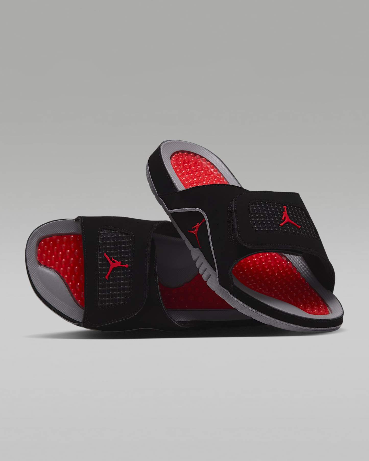 Jordan Hydro 4 Retro Herren-Badeslipper – Schwarz/Cement Grey/Fire Red