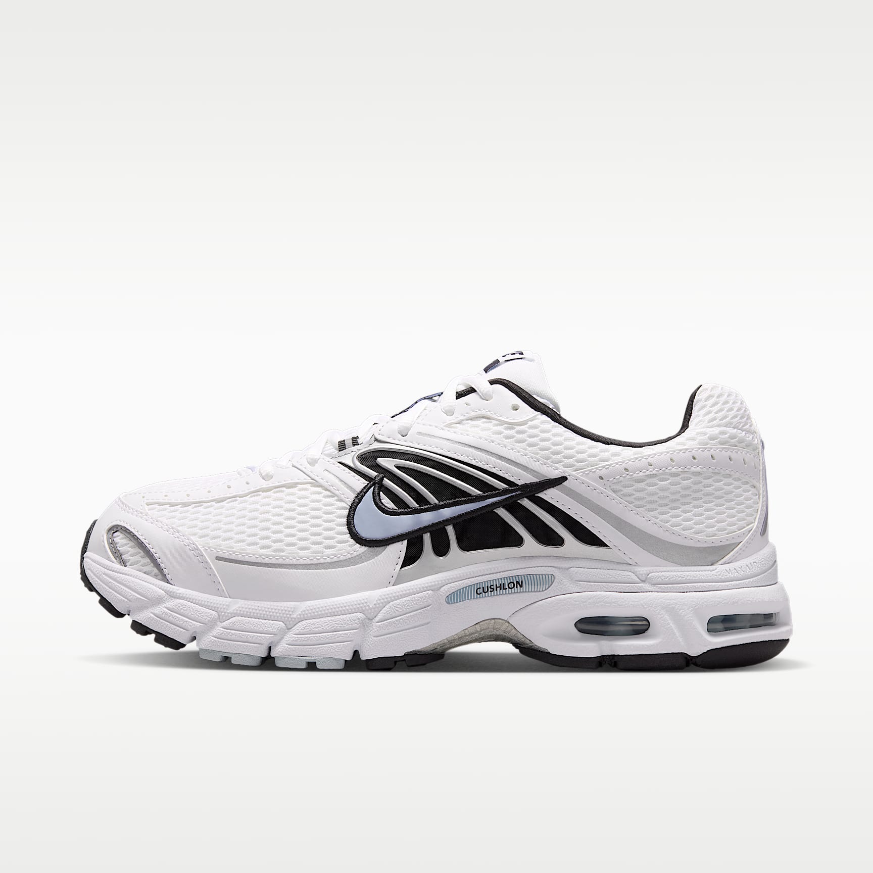 Nike Air Max Moto 2K Schuh (Herren) – Weiß/Light Armory Blue/Metallic Silver/Schwarz