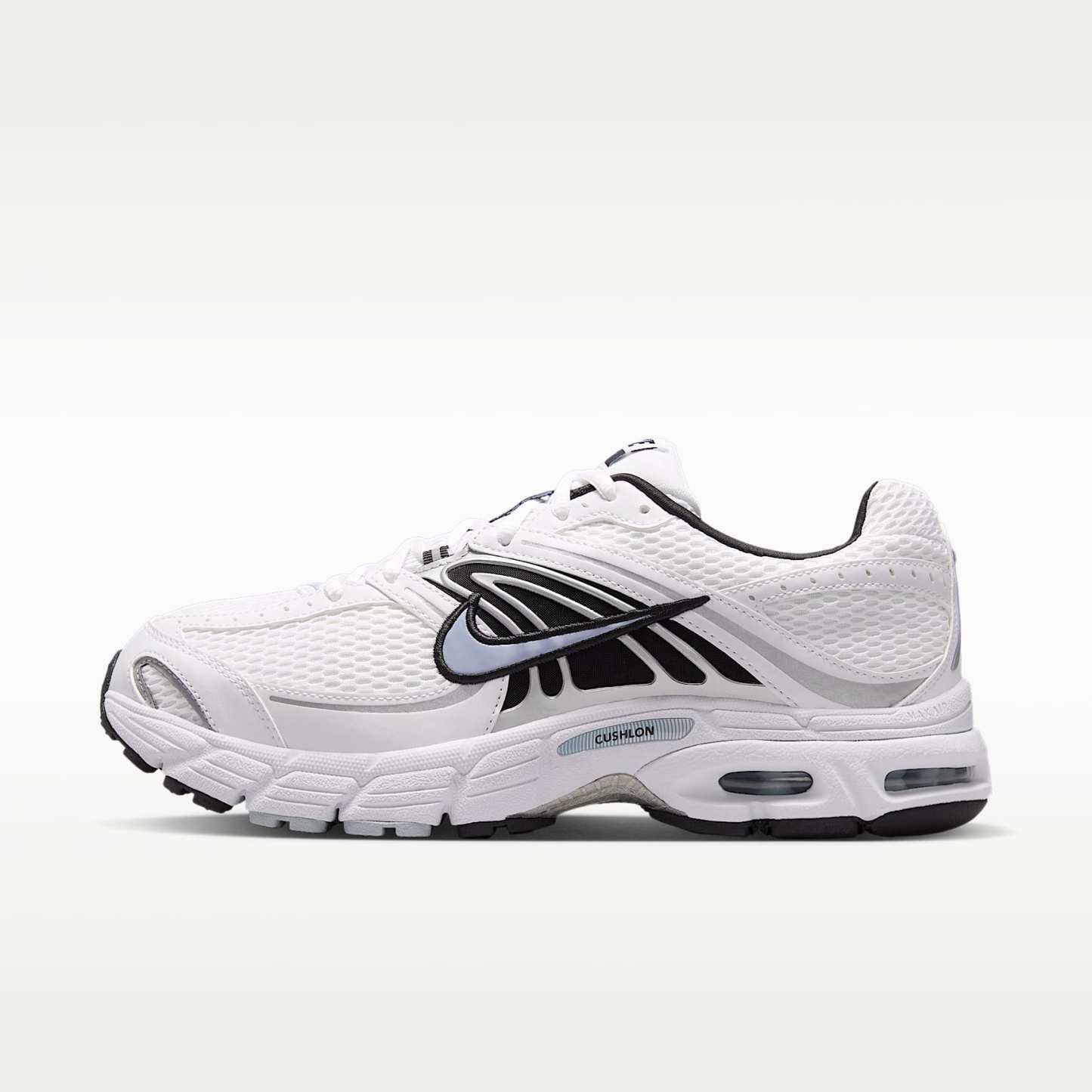 Nike Air Max Moto 2K Schuh (Herren) – Weiß/Light Armory Blue/Metallic Silver/Schwarz
