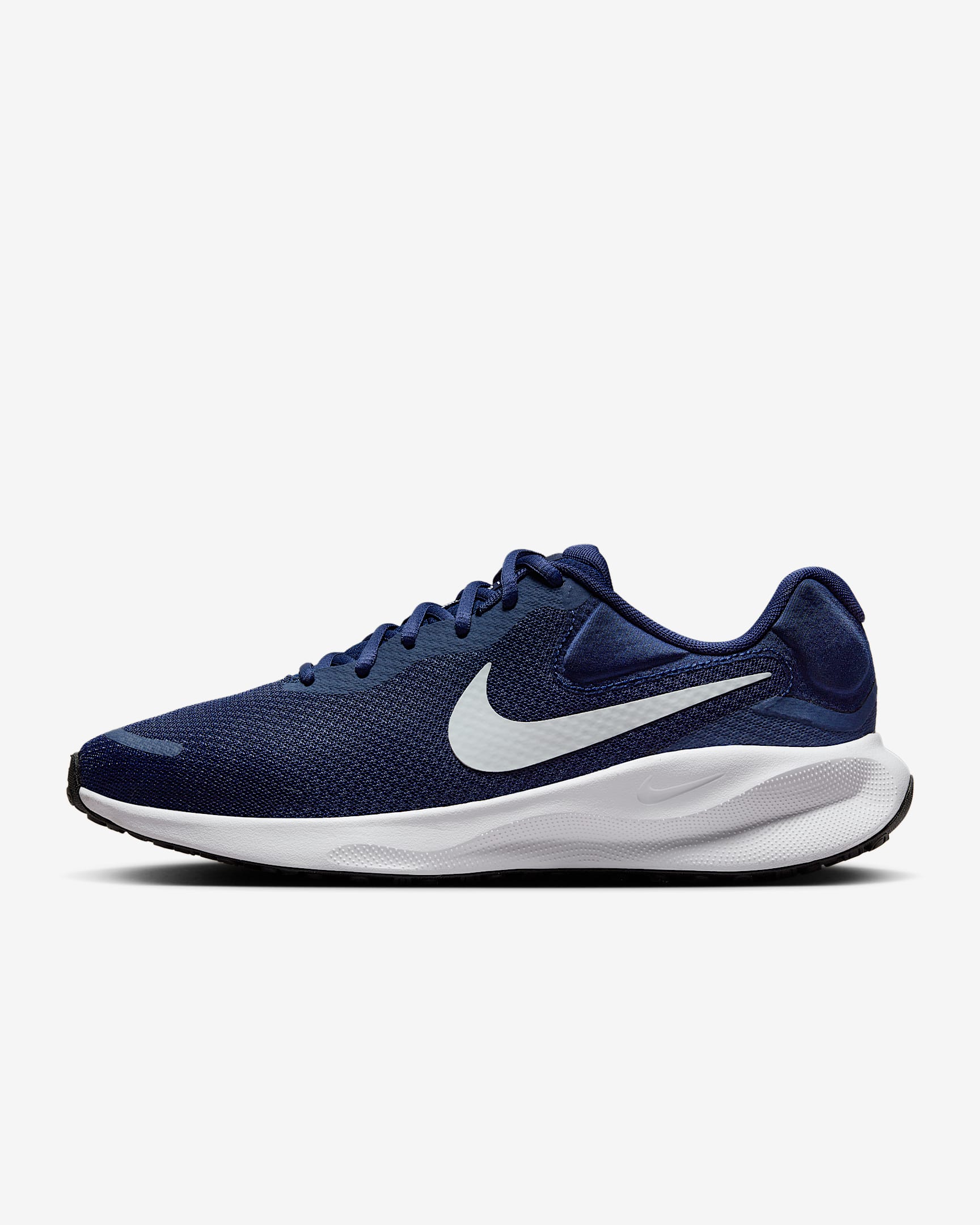 Nike Revolution 7 Straßenlaufschuh für Herren – Midnight Navy/Schwarz/Weiß/Pure Platinum