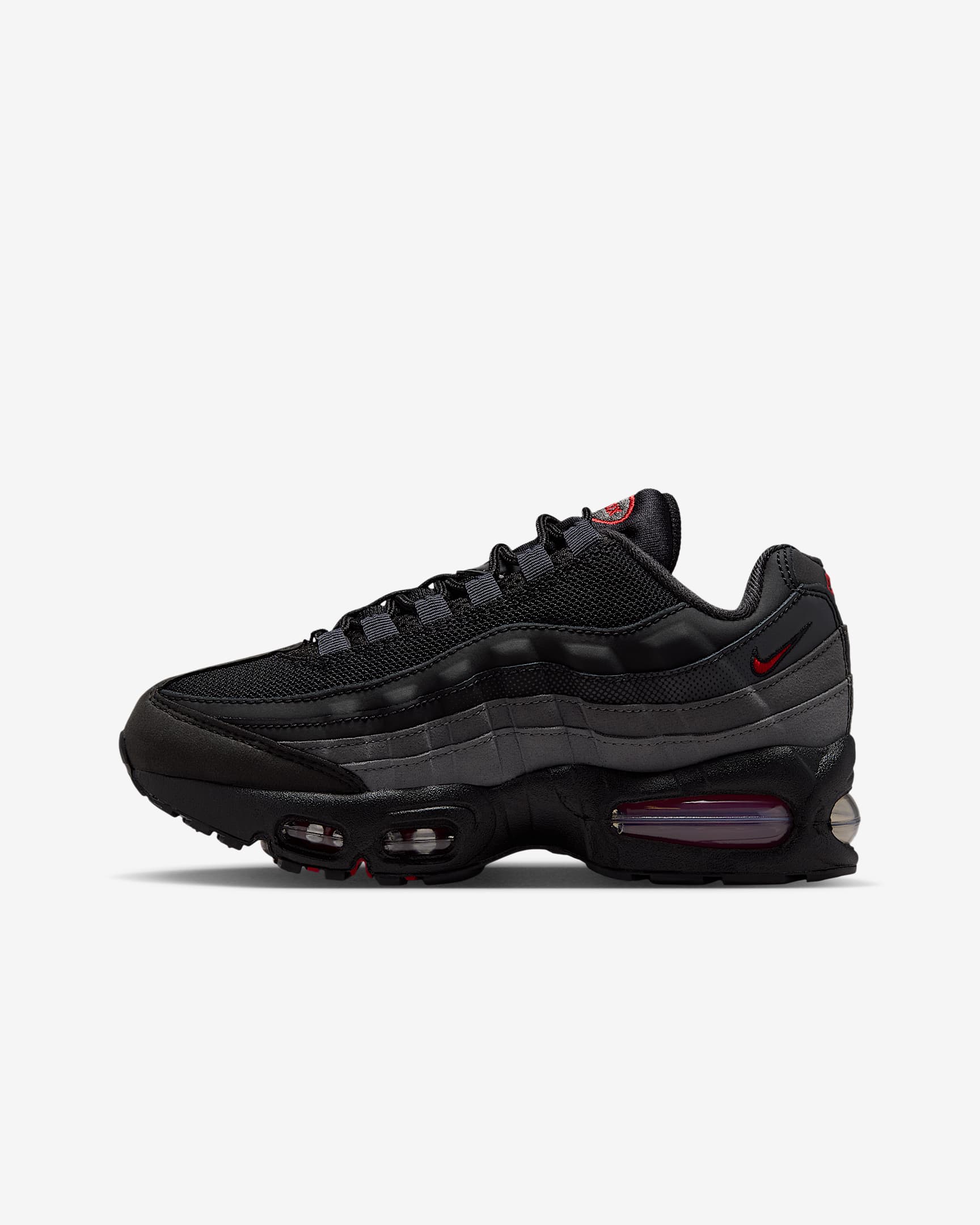 Nike Air Max 95 Big Bubble Schuh (ältere Kinder) – Schwarz/Anthracite/Iron Grey/University Red