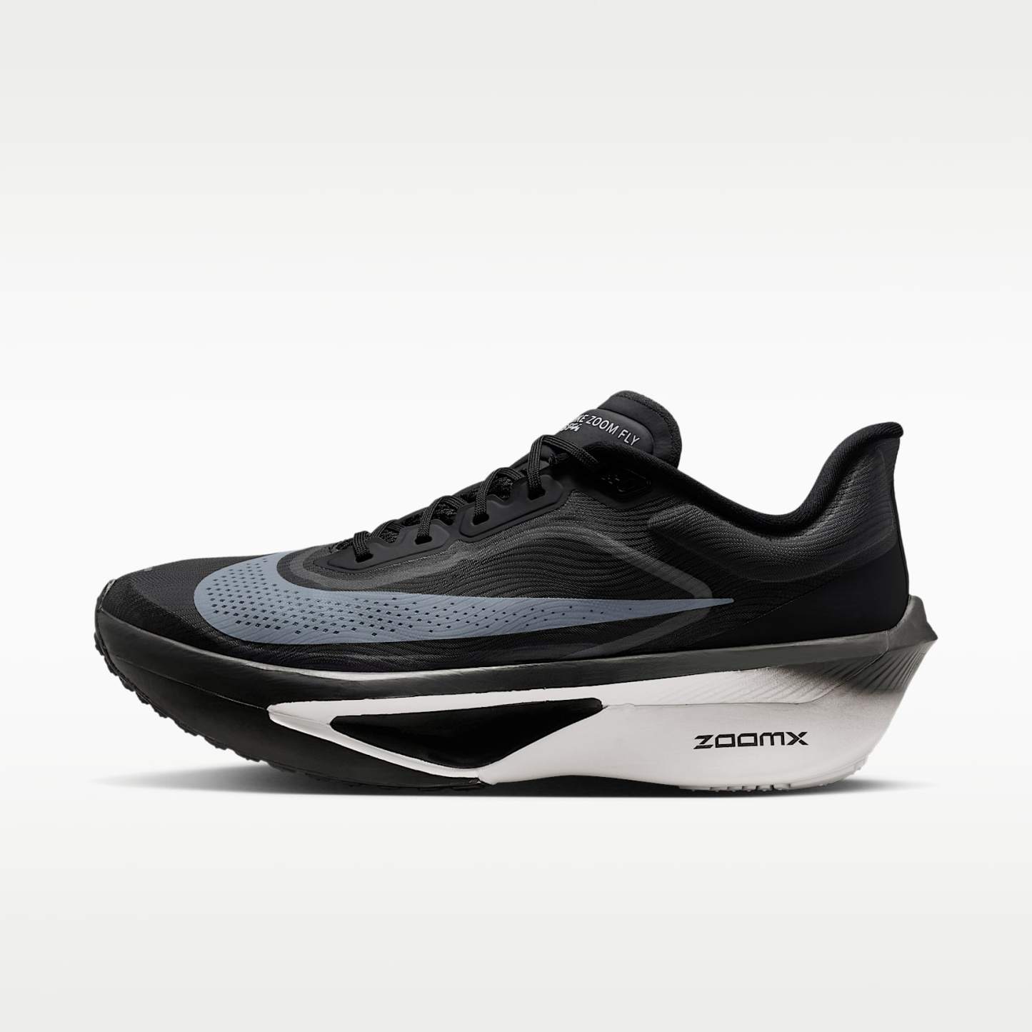 Nike Zoom Fly 6 Straßenlaufschuh für Wettkämpfe (Herren) – Schwarz/Light Smoke Grey/Weiß