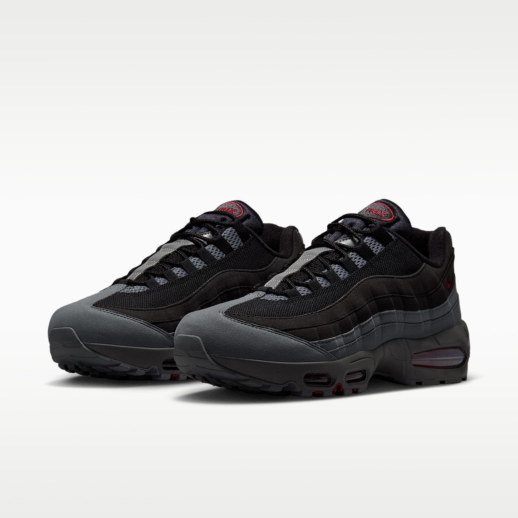 Nike Air Max 95 Big Bubble "OG" Schuh (Herren) – Schwarz/Smoke Grey/Dark Smoke Grey/Tough Red