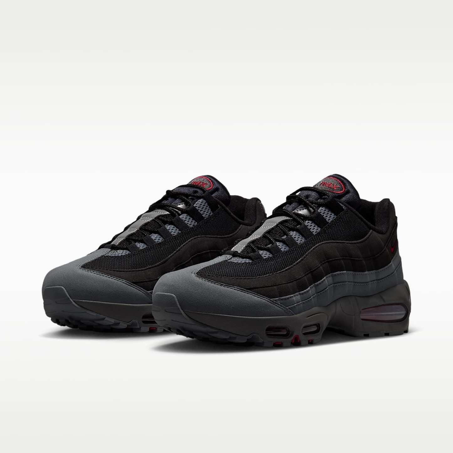 Nike Air Max 95 Big Bubble "OG" Schuh (Herren) – Schwarz/Smoke Grey/Dark Smoke Grey/Tough Red