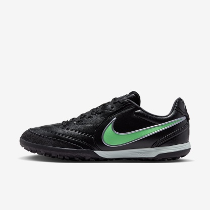 Nike Tiempo Ligera Pro Low-Top-Fußballschuh für Turf – Schwarz/Schwarz/Illusion Green