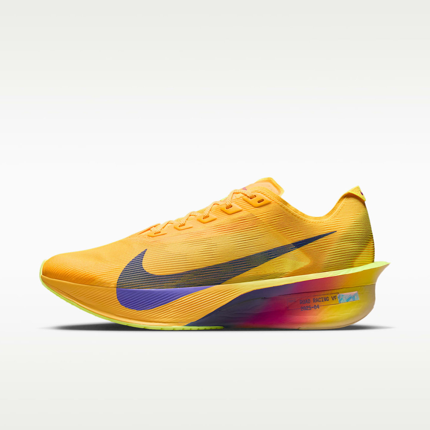 Nike Vaporfly 4 Straßenlaufschuh für Wettkämpfe (Herren) – Citron Pulse/Laser Orange/Volt Ice/Indigo Burst