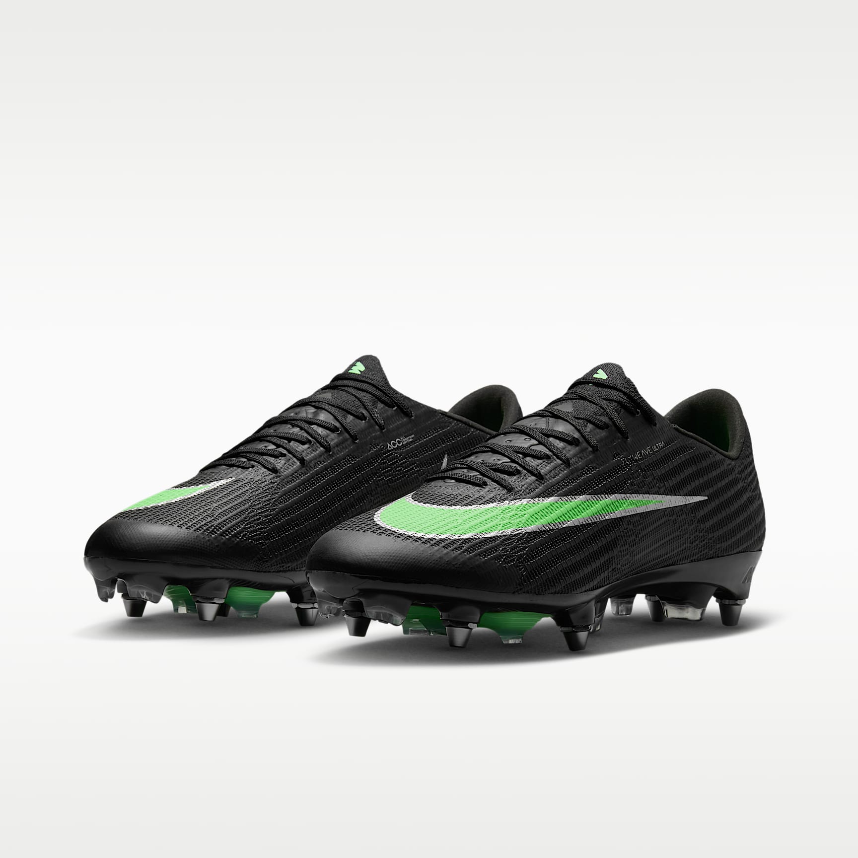 Nike Mercurial Superfly 11 Elite Low-Top-Fußballschuh für weichen Rasen – Schwarz/Schwarz/Illusion Green