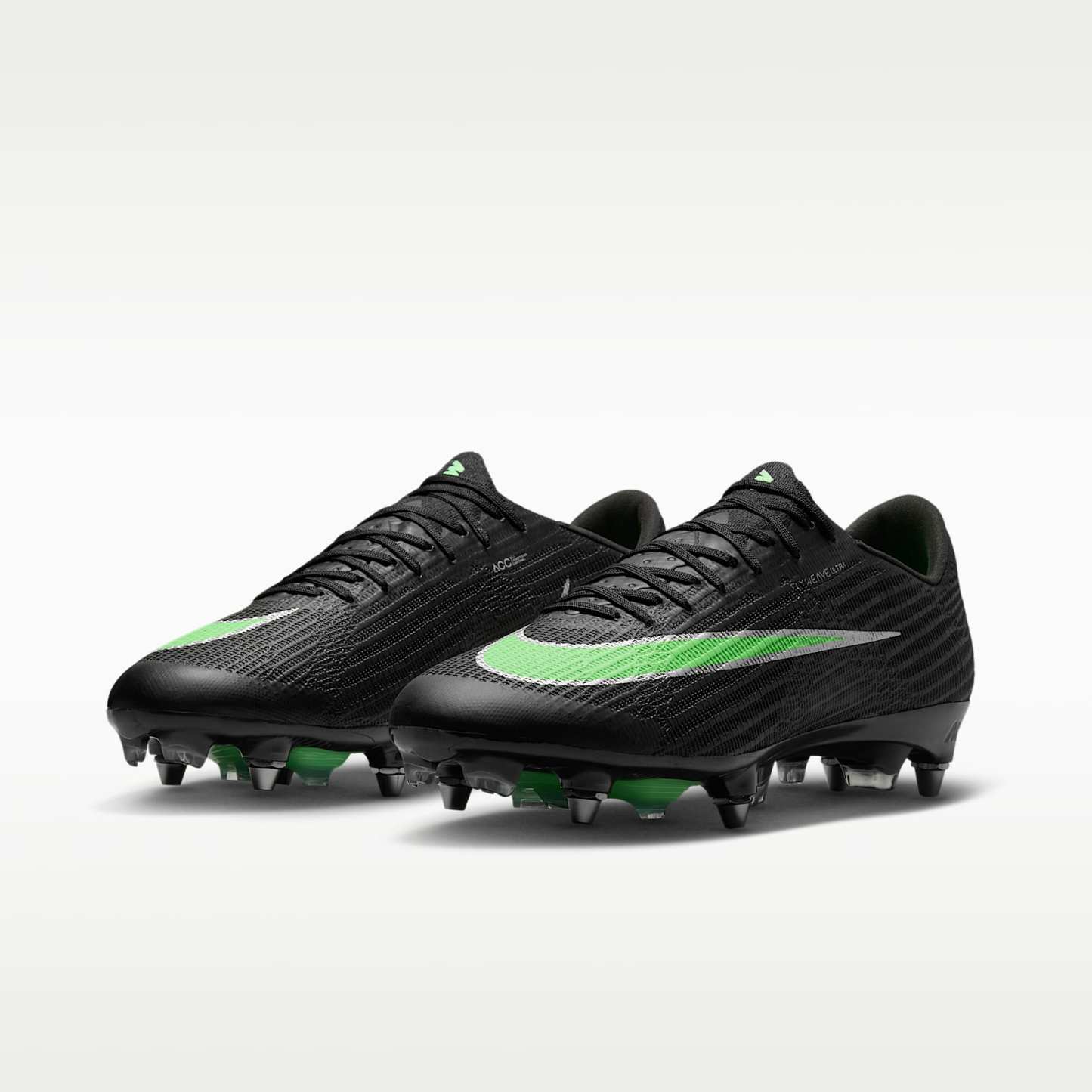 Nike Mercurial Superfly 11 Elite Low-Top-Fußballschuh für weichen Rasen – Schwarz/Schwarz/Illusion Green