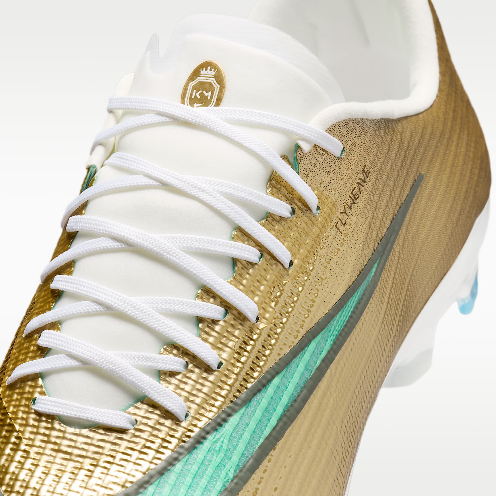 Nike Mercurial Superfly 11 Pro „Kylian Mbappé“ Low-Top-Fußballschuh für normalen Rasen – Metallic Gold/Green Glow