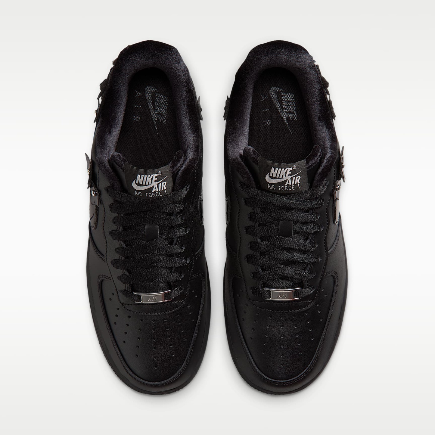 Nike Air Force 1 '07 "Florette" Schuh (Damen) – Schwarz/Off Noir/Metallic Silver/Schwarz