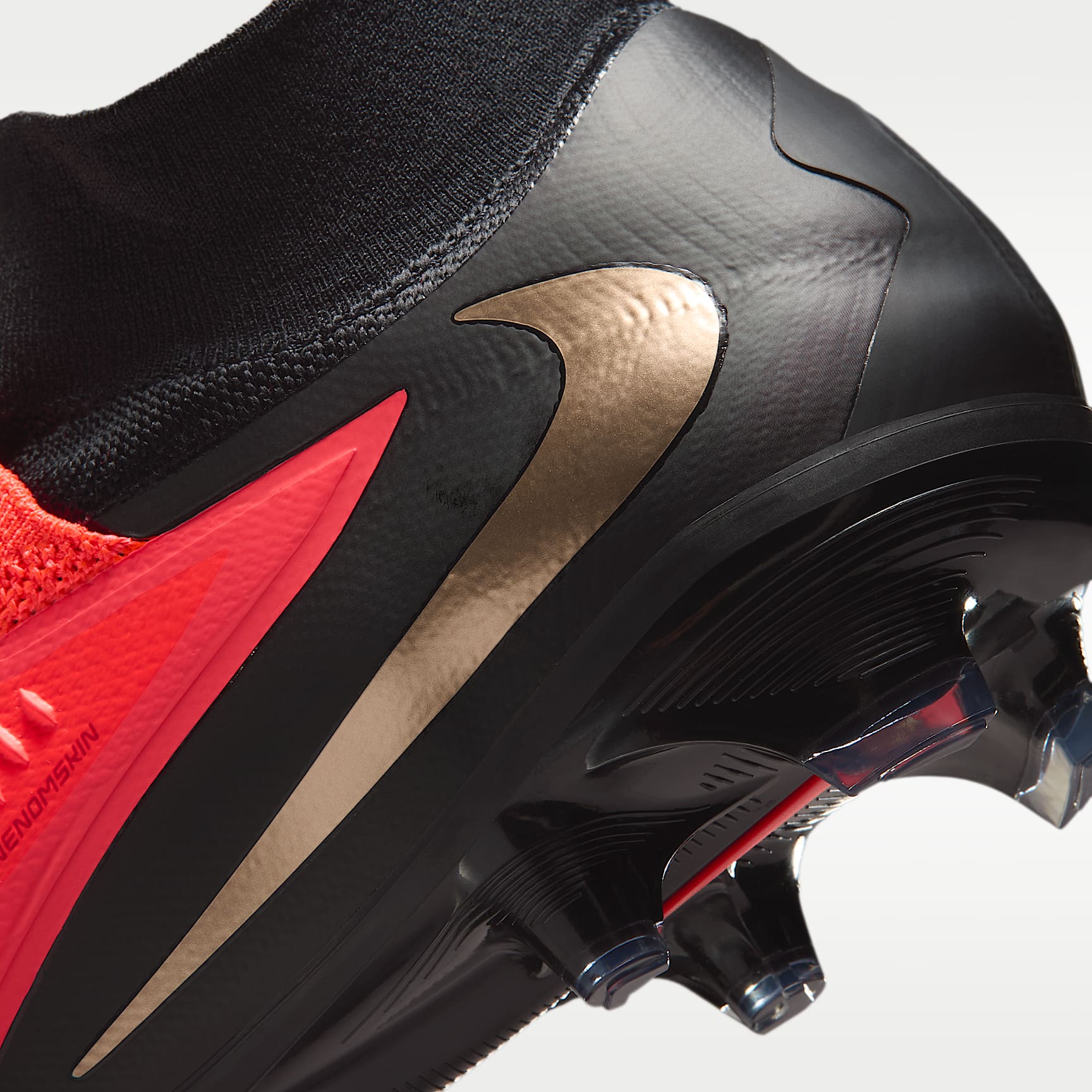 Nike Phantom 6 High Pro Fußballschuh für normalen Rasen – Bright Crimson/Schwarz/Blur