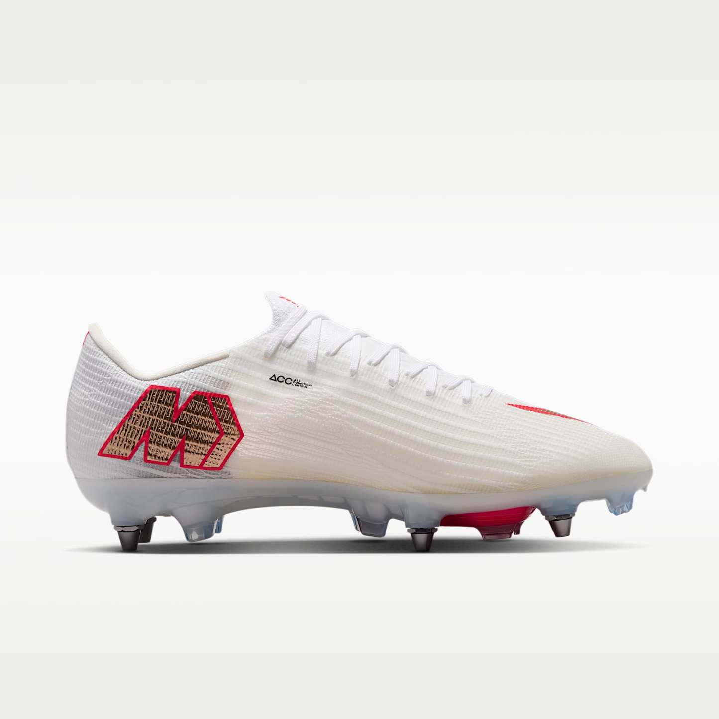 Nike Mercurial Superfly 11 Elite Low-Top-Fußballschuh für weichen Rasen – Weiß/Bright Crimson/Blur