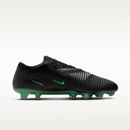 Nike Phantom 6 Low Elite Fußballschuh für normalen Rasen – Schwarz/Schwarz/Illusion Green