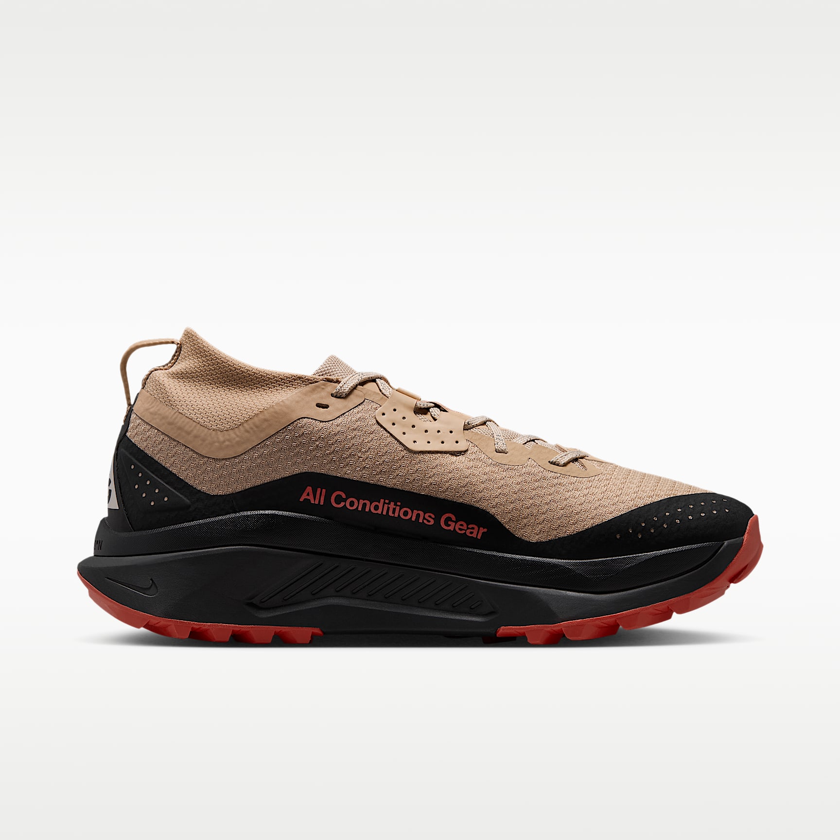 ACG Zegama Trail GORE-TEX wasserdichter Traillaufschuh (Herren) – Linen/Light Crimson/Light Orewood Brown/Schwarz