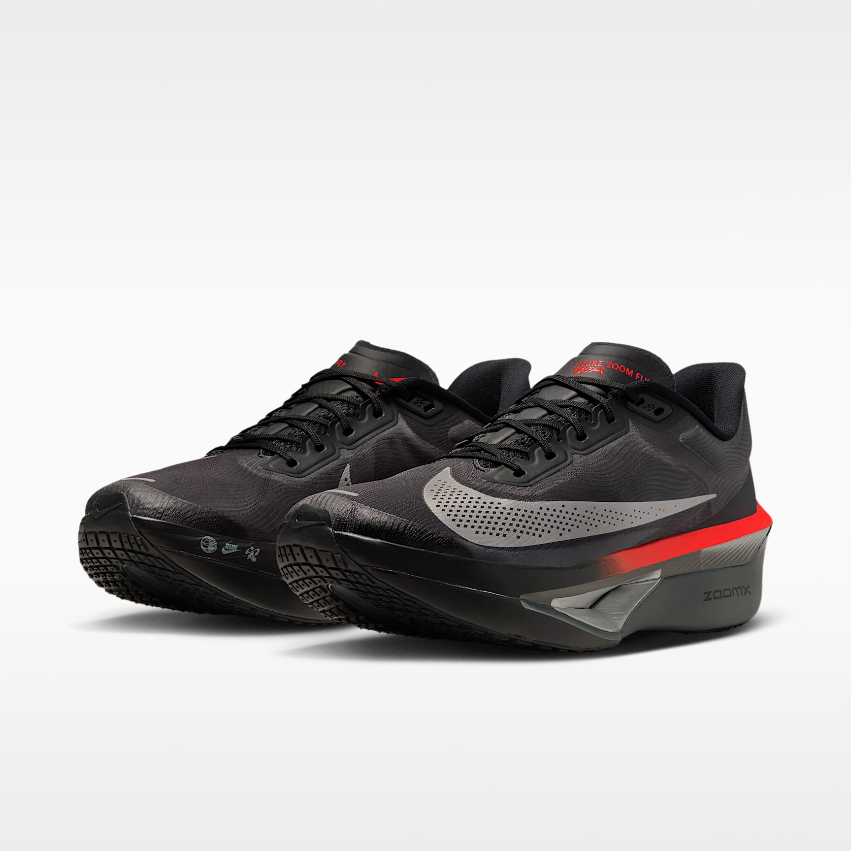 Nike Zoom Fly 6 Straßenlaufschuh für Wettkämpfe (Herren) – Schwarz/Bright Crimson/Wolf Grey/Metallic Silver