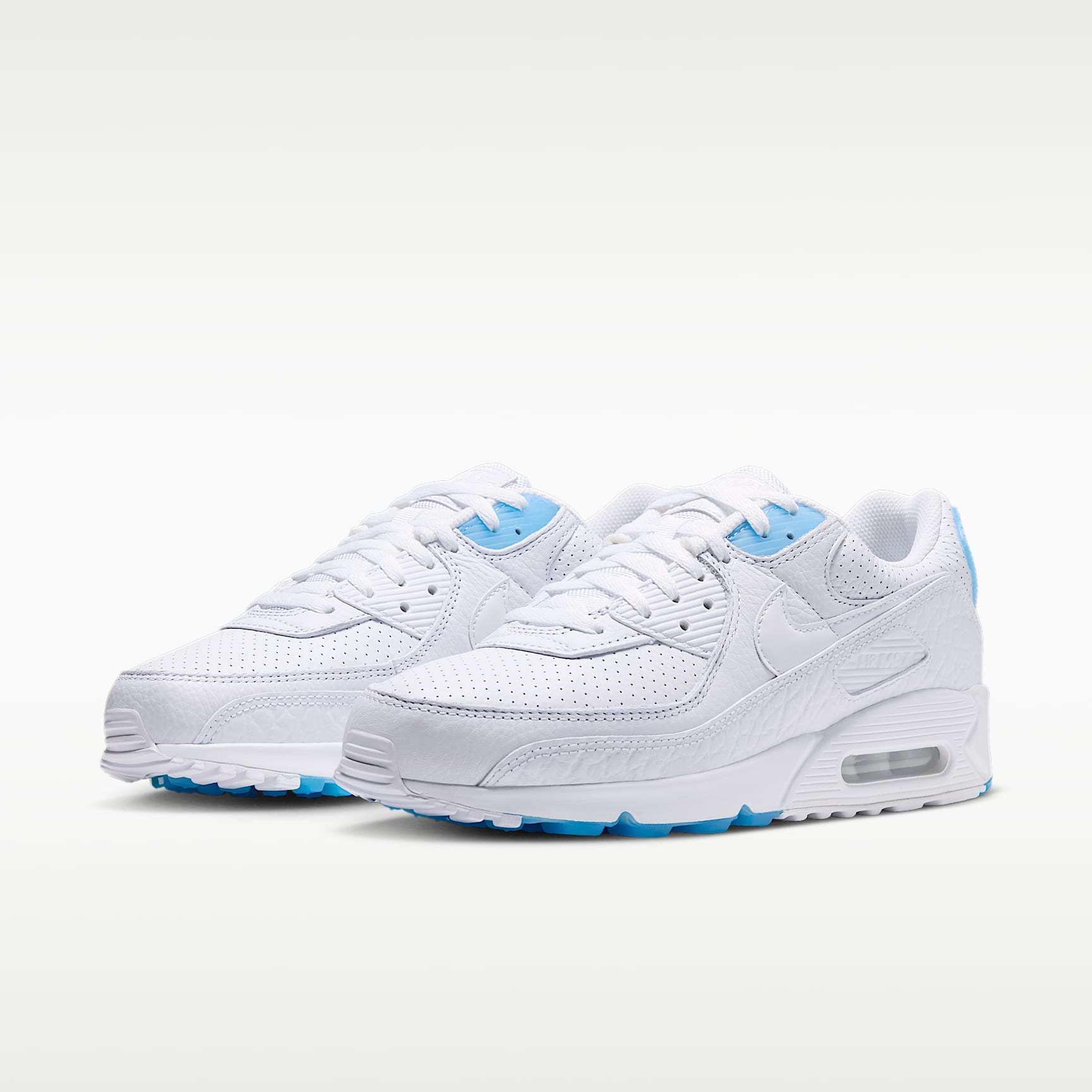 Nike Air Max 90 Schuh (Herren) – Weiß/Aurora Blue/Weiß
