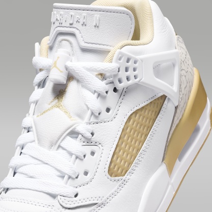 Jordan Spizike Low Schuh (Damen) – Weiß/Neutral Grey/Team Gold/Metallic Gold