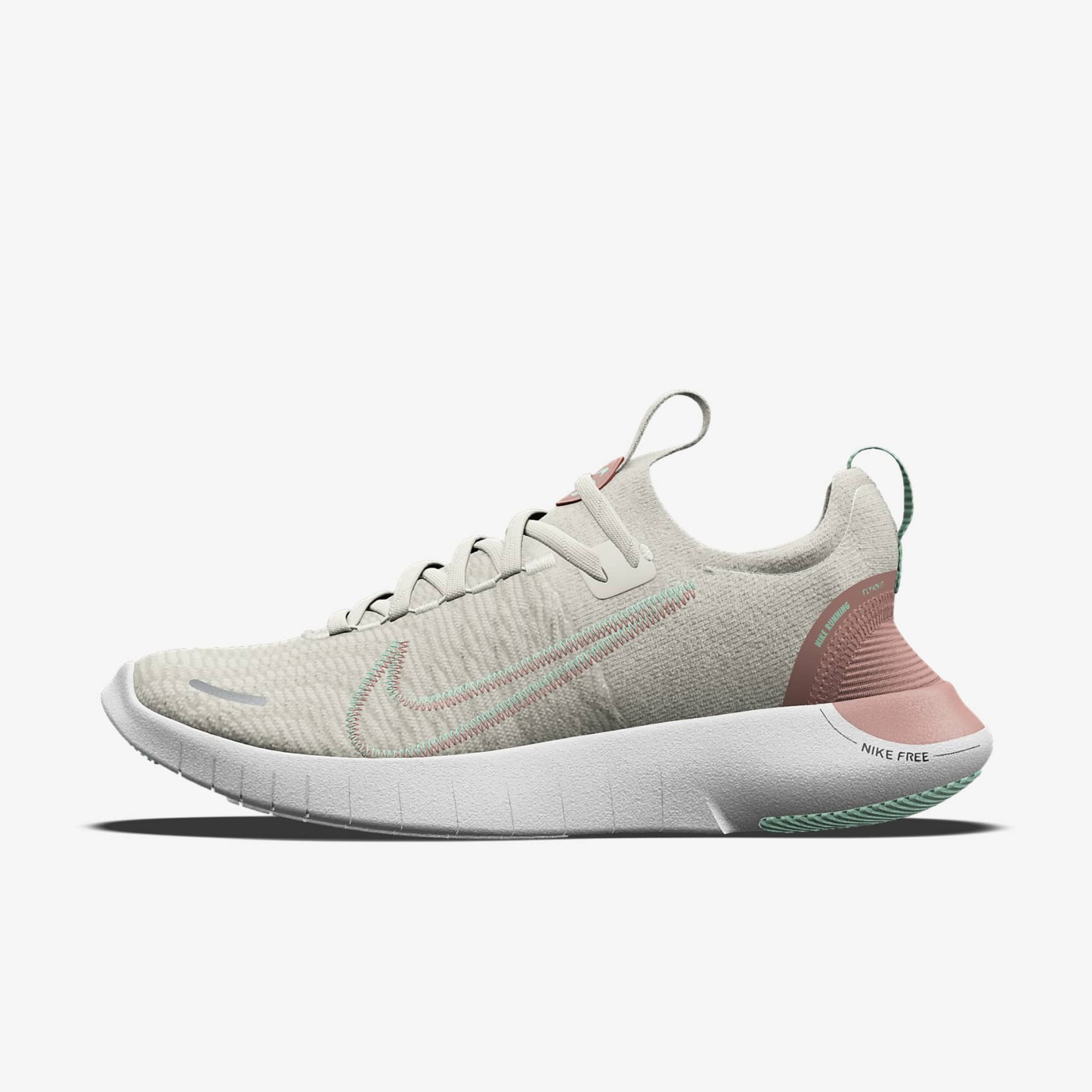Nike Free RN By You personalisierbarer Straßenlaufschuh für Herren – Weiß/Platinum Tint/Weiß [3056644739]