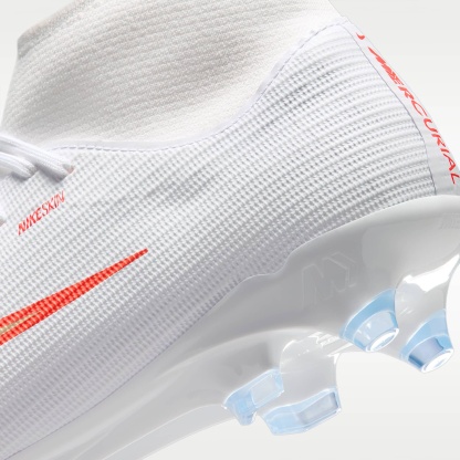 Nike Mercurial Superfly 11 Academy High-Top-Fußballschuh für verschiedene Böden – Weiß/Bright Crimson/Blur