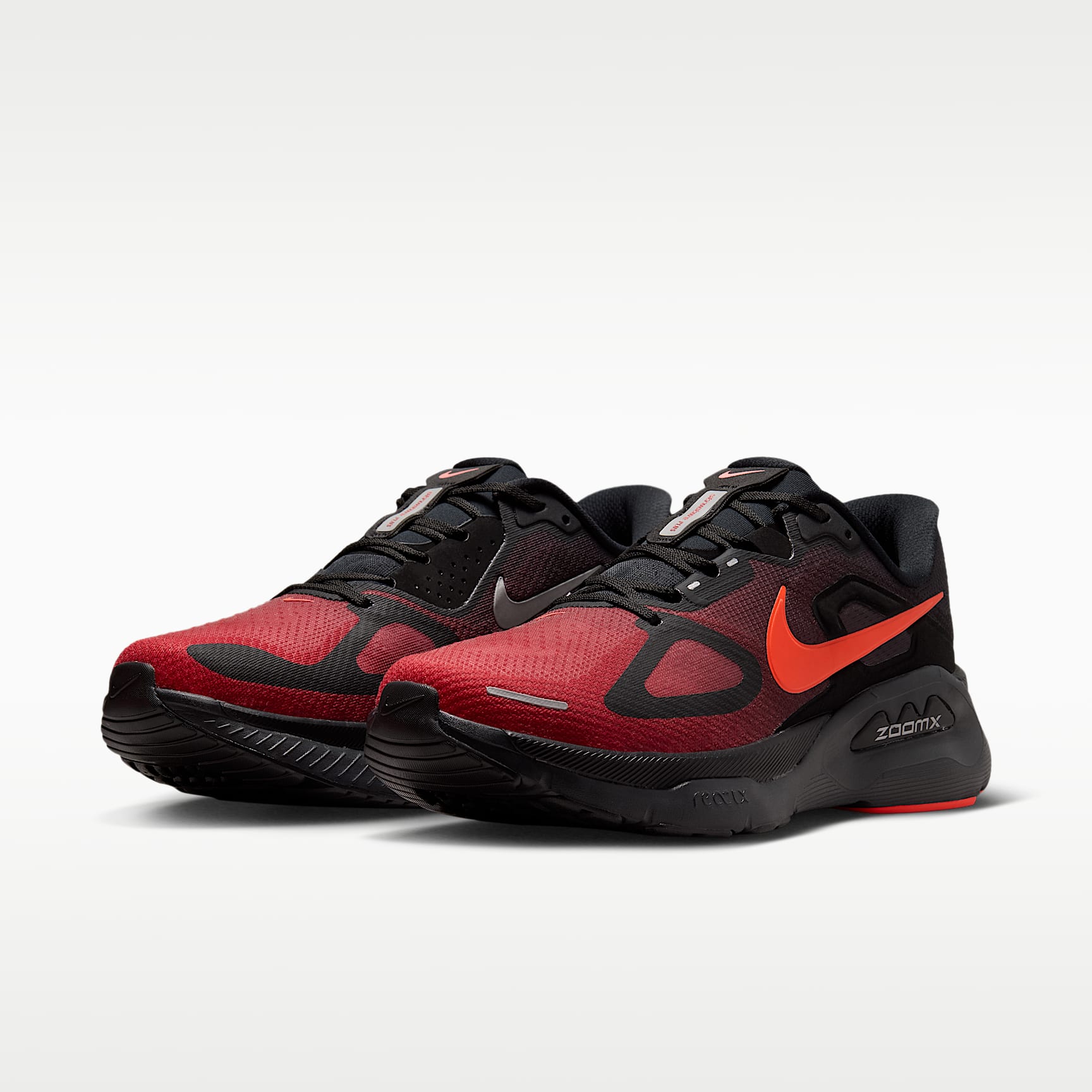 Nike Structure Plus Straßenlaufschuh (Herren) – Schwarz/University Red/Dark Smoke Grey/Bright Crimson