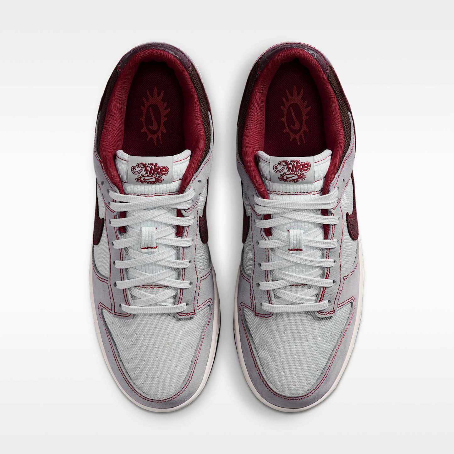 Nike Dunk Low Retro SE Schuh (Herren) – Pure Platinum/Wolf Grey/Team Red/Burgundy Crush