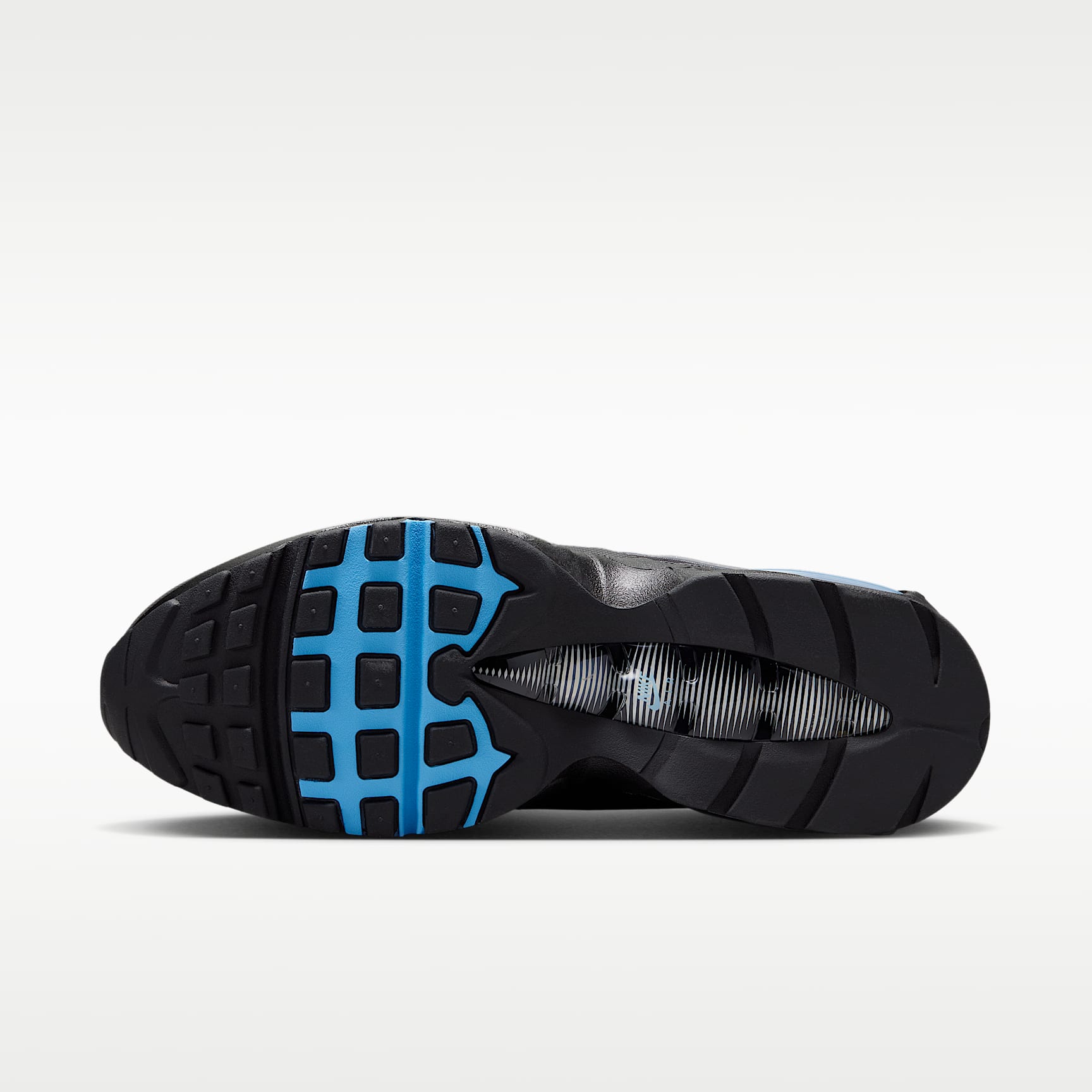 Nike Air Max 95 Big Bubble Tech Schuh (Herren) – Schwarz/Iron Grey/Metallic Silver/University Blue