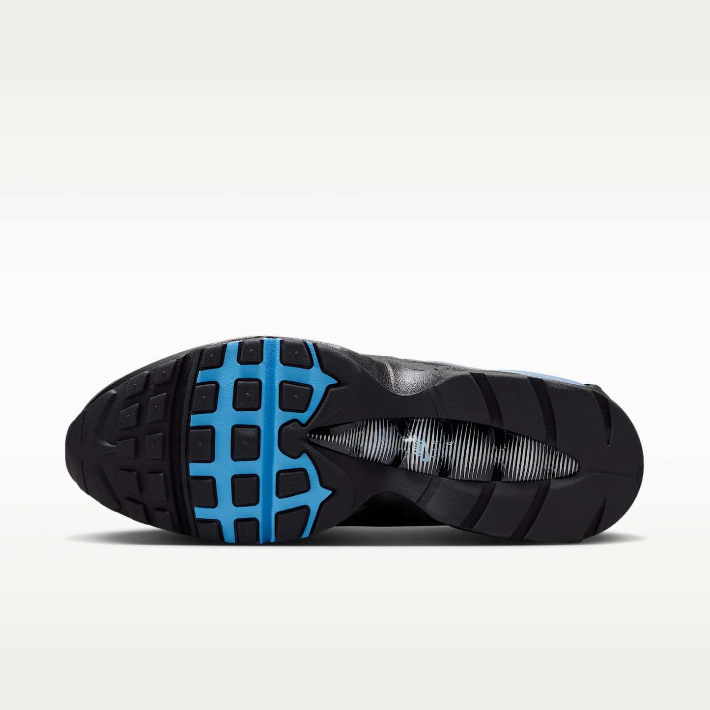 Nike Air Max 95 Big Bubble Tech Schuh (Herren) – Schwarz/Iron Grey/Metallic Silver/University Blue
