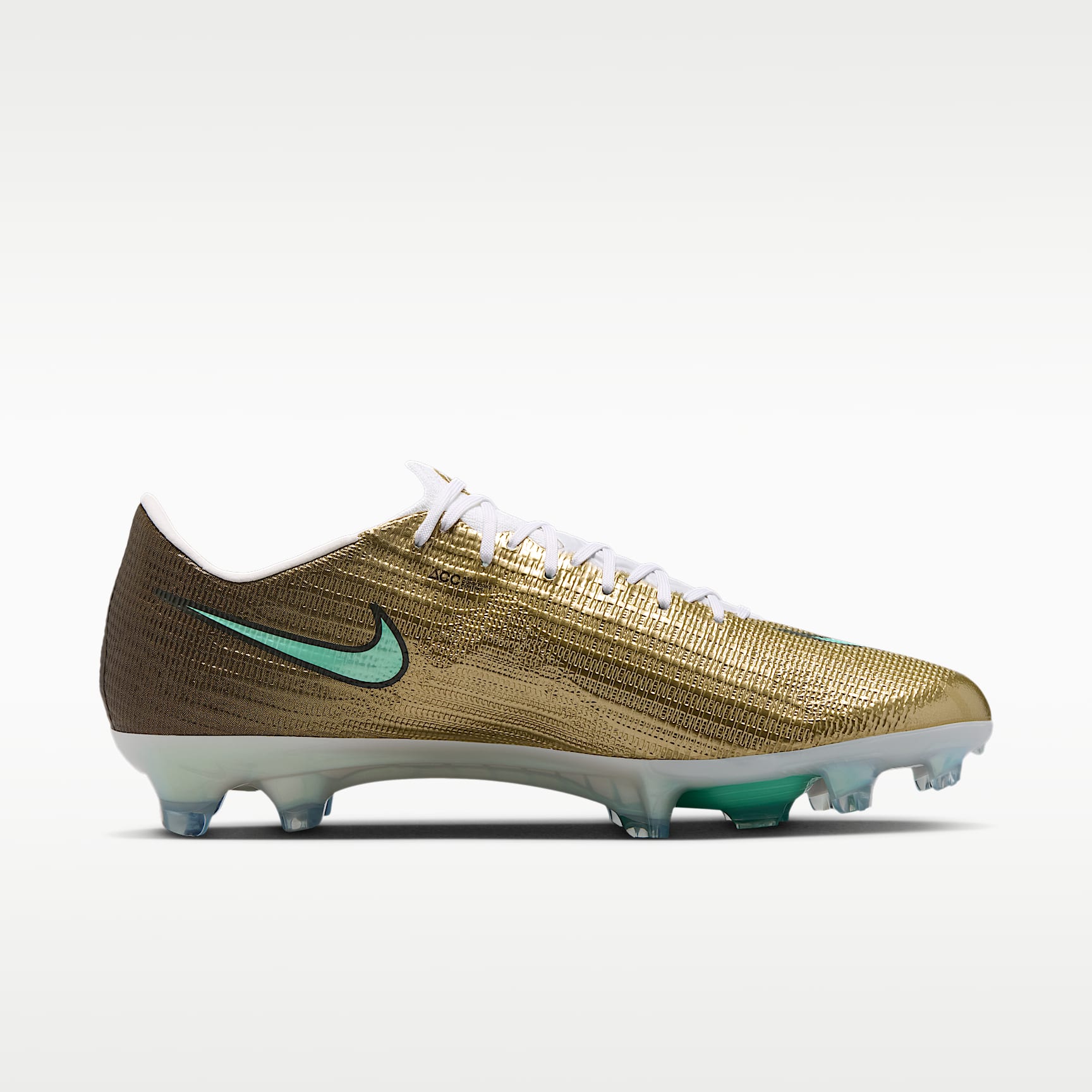 Nike Mercurial Superfly 11 Elite "Kylian Mbappé" Low-Top-Fußballschuh für normalen Rasen – Metallic Gold/Green Glow