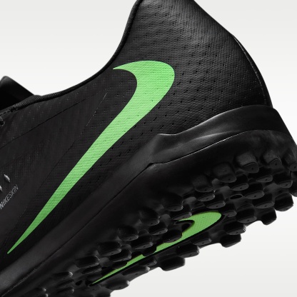 Nike Phantom 6 Low Academy Fußballschuh für Turf – Schwarz/Schwarz/Illusion Green