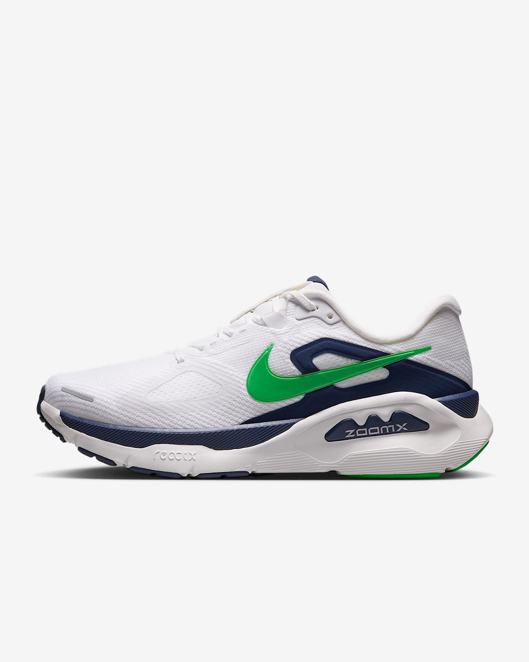 Nike Structure Plus Straßenlaufschuh (Herren) – Weiß/Midnight Navy/Summit White/Green Spark