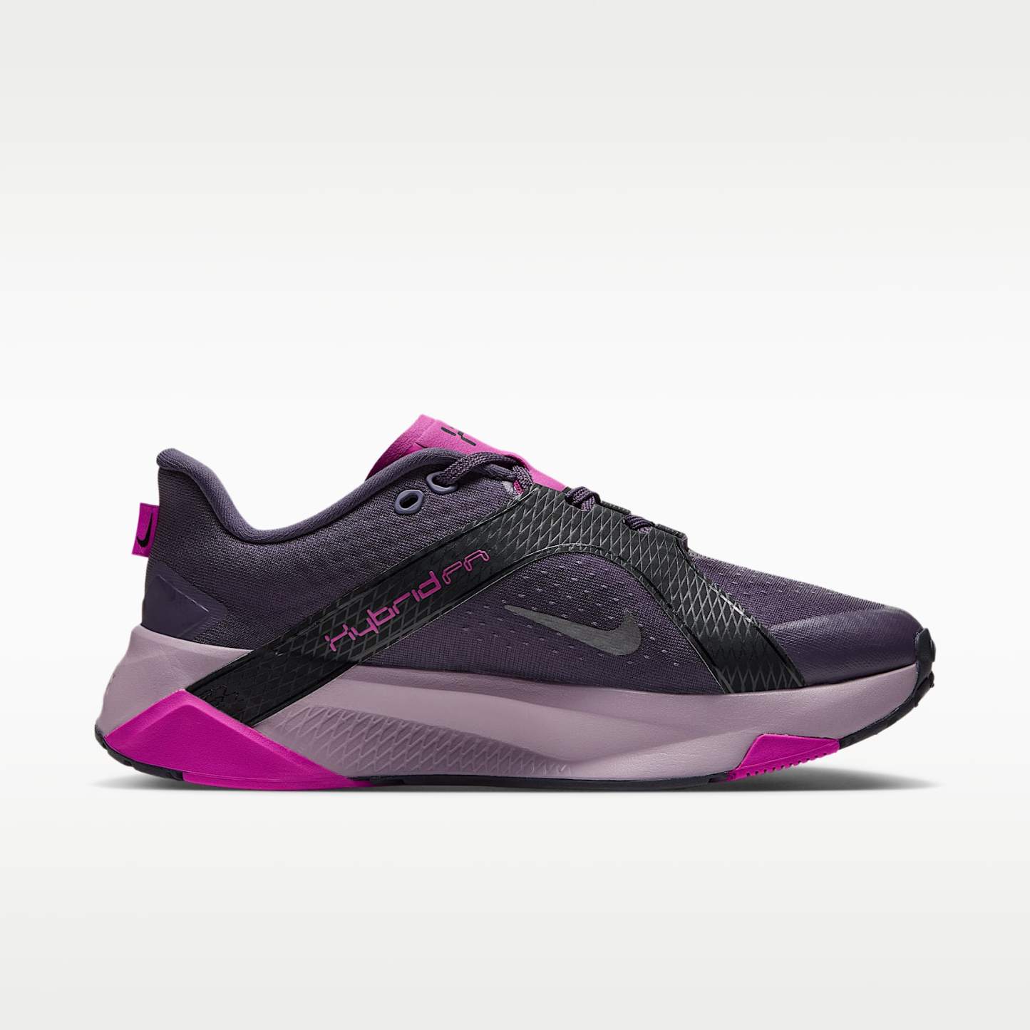 Nike Hybrid RN Trainingsschuh (Damen) – Dark Raisin/Schwarz/Fuchsia Blast/Metallic Dark Grey