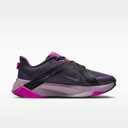 Nike Hybrid RN Trainingsschuh (Damen) – Dark Raisin/Schwarz/Fuchsia Blast/Metallic Dark Grey