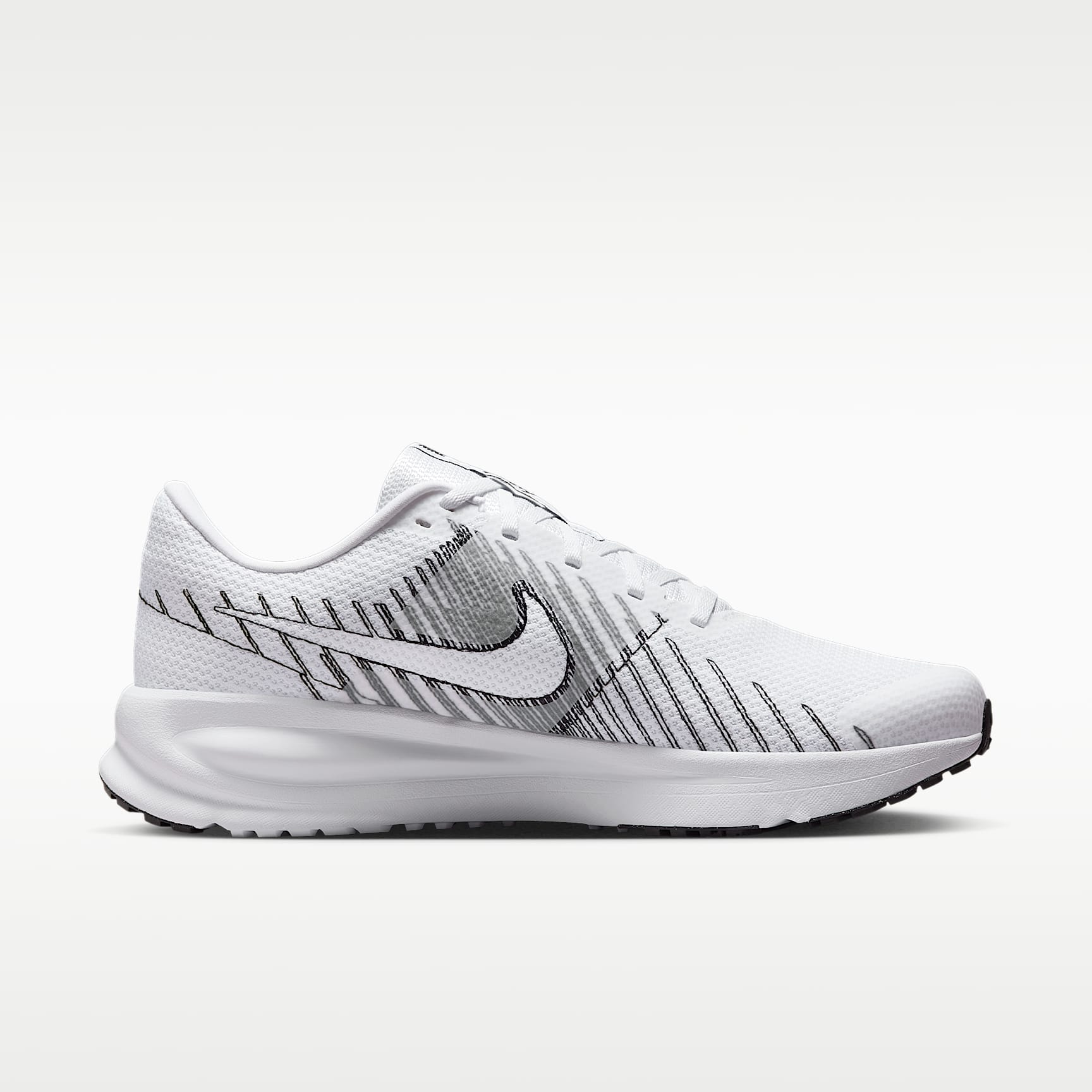 Nike Run Defy Straßenlaufschuh (Herren) – Weiß/Schwarz